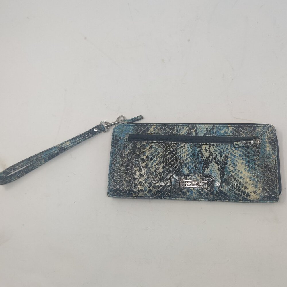 Kenneth Cole Reaction Blue and Black Snake Print Wallet